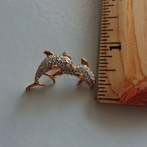 Swarovski clear crystal dolphin brooch pin - Picture 5 of 7